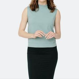 Epoque Evolution Organic Cotton Mock Neck Knit Top XS Sleeveless Layering